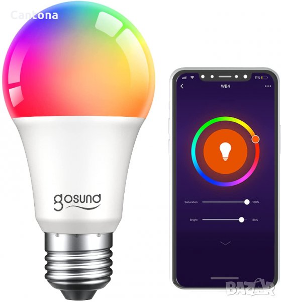 2 броя 8W, 800LM Smart Wi-Fi RGBW LED Light Bulb Gosund, Alexa, Google Home, снимка 1