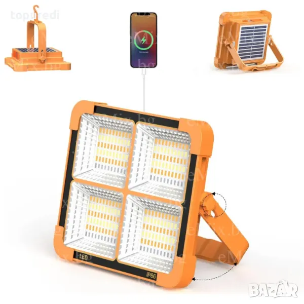 СОЛАРНА РАБОТНА ЛАМПА С МАГНИТ И USB, снимка 1