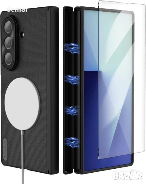 Nillkin Магнитен калъф за Galaxy Z Fold 7, защита на пантите, черен, снимка 1