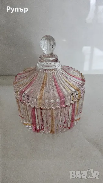 Цветна кристална захарничка, снимка 1