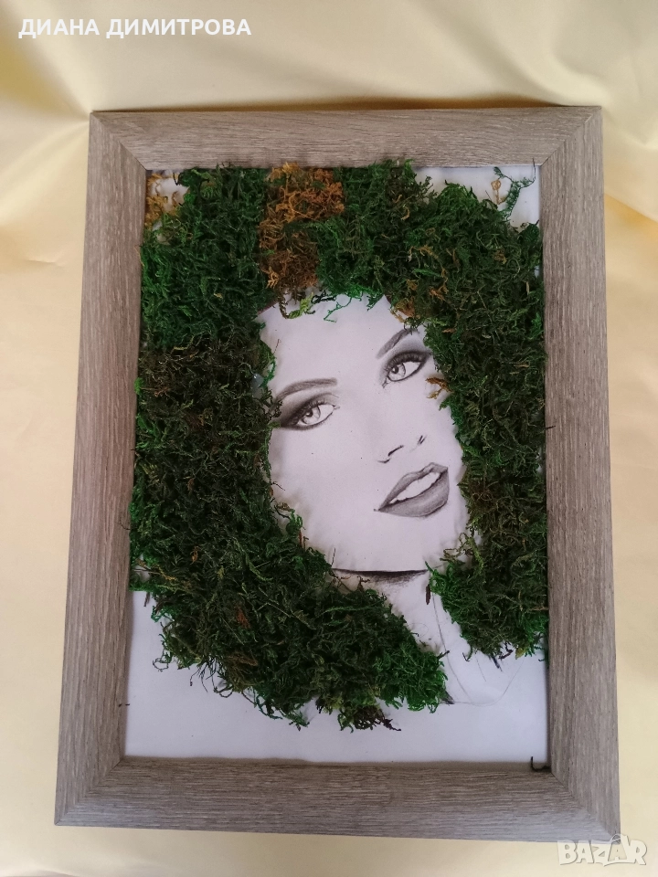 Картина със скандинавски мъх! Подарък за жена!, снимка 1