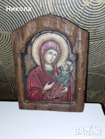 Икона на,, Дева Мария с младенеца", снимка 3 - Икони - 51881667