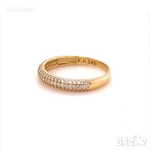 Златен дамски пръстен 1,99гр. размер:58 14кр. проба:585 модел:16844-5, снимка 2 - Пръстени - 41178100