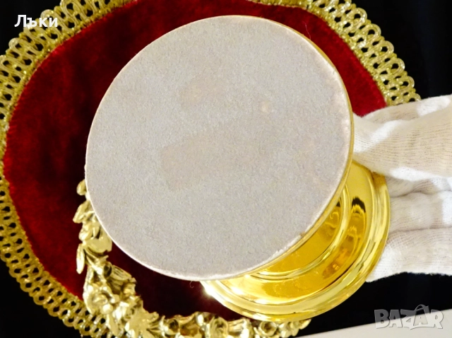 Позлатен бронзов свещник PartyLite модел Falmouth. , снимка 5 - Антикварни и старинни предмети - 52938962