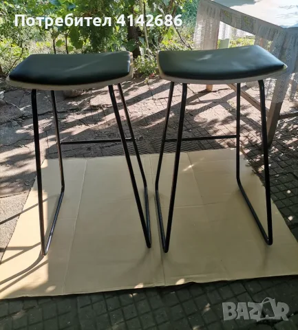 Бар стол с метални крака, снимка 2 - Столове - 56321753