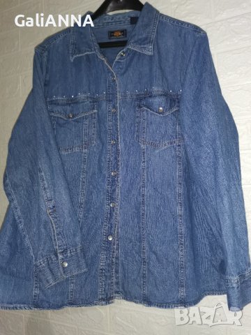 СТРАХОТНА ДЪНКОВА РИЗА С КАМЪЧЕТА 2XL, снимка 2 - Ризи - 44488427