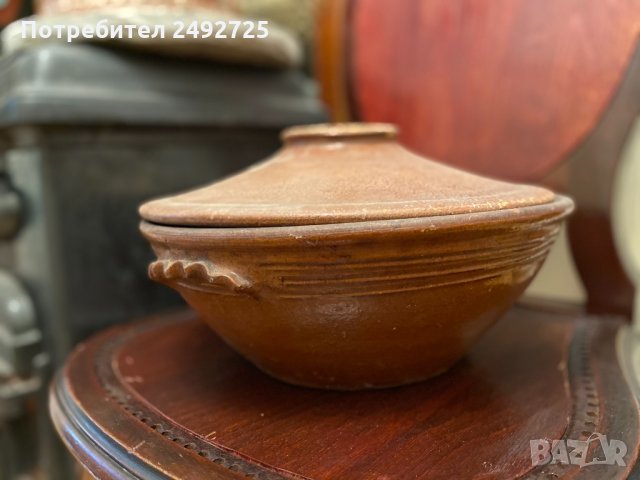✅стар керамичен съд с капак, снимка 1 - Антикварни и старинни предмети - 34509542