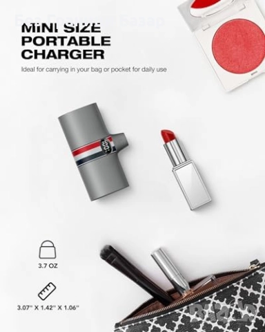 Нова Преносима батерия 5000mAh с бързо зареждане и стойка за iPhone Айфон Power Bank, снимка 5 - Външни батерии - 51668560