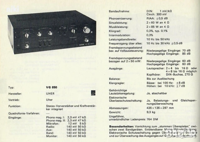 Топ Комплект UHER VG-850 V-FET Lo-D HA-500FET Hitachi UHER EG 750 Hitachi FT-920 Tuner, снимка 6 - Ресийвъри, усилватели, смесителни пултове - 53826577