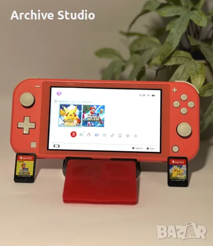 Nintendo Switch Lite Coral Pink + 32GB SanDisk + оригинален калъф, снимка 7 - Nintendo конзоли - 56086078