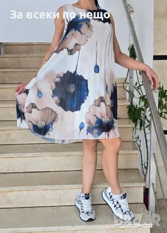 Дамска Рокля Плисе С Флорални Цветни Мотиви Код VL-75, снимка 5 - Рокли - 50423939