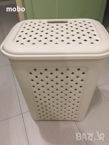 Кош за пране с капак от пластмаса – Arianna, чисто нов, цвят бежов., снимка 5 - Други - 50820418