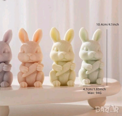 Молд заек с морков 10,4 см, снимка 3 - Форми - 53645137