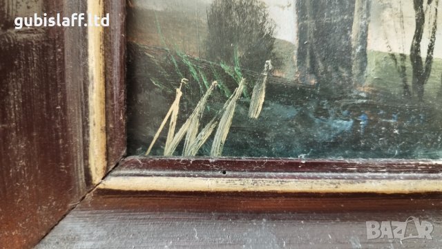 Стара картина,църква, бълг. автор, 1980-те год., снимка 3 - Картини - 32159798