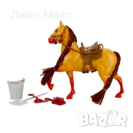 Кон с дълга грива седло и аксесоари , снимка 6 - Фигурки - 48373754
