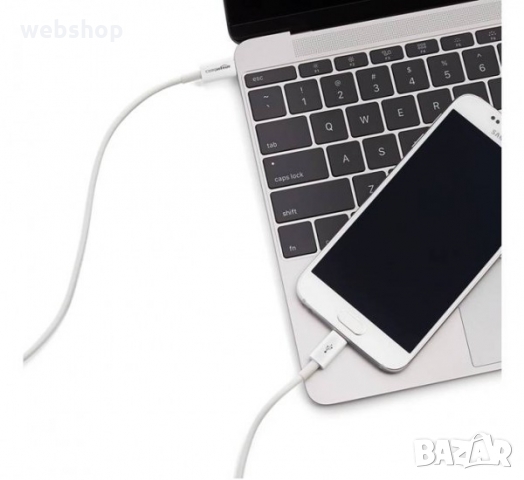 Кабел, бързо зареждане, бял, MICRO USB(м)/TYPE-C(м), 1m, 2A, снимка 2 - USB кабели - 36041234