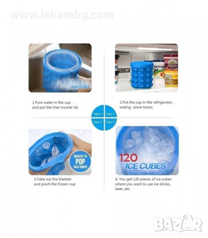СИЛИКОНОВА ЛЕДАРКА И ФОРМА ЗА ЛЕД ICE CUBE MAKER GENIE - код 3073, снимка 5 - Аксесоари за кухня - 33896224