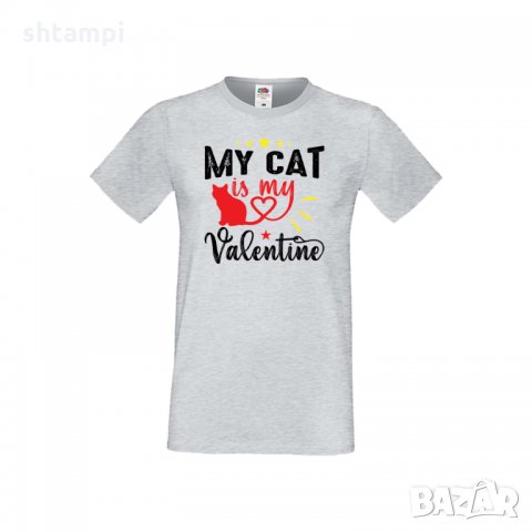 Мъжка тениска Свети Валентин My Cat Is My Valentine 1, снимка 2 - Тениски - 35715778