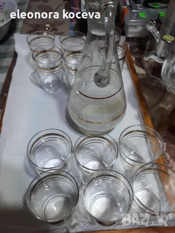 Сервиз за ракия старинен, снимка 6 - Антикварни и старинни предмети - 49333061