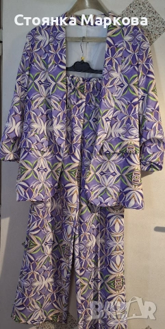 Елегантен костюм в лилаво и зелено-Италия, снимка 2 - Костюми - 53234398