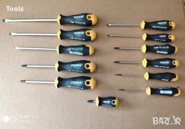 Felo ERGONIC soft handles 12 броя качествени кръстати прави отвертки