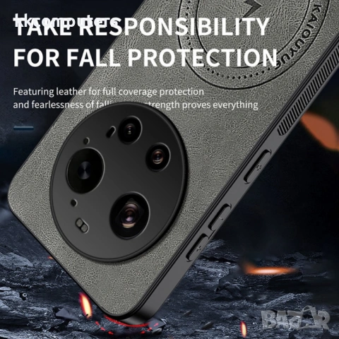 WANLONFENG SD Магнитен Калъф за Xiaomi 17 Ultra 5G - PC+TPU, Nappa текстура, 2 стъкла, 4 цвята, снимка 7 - Калъфи, кейсове - 53727445