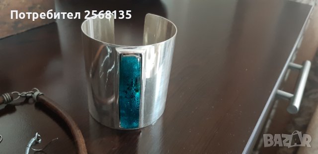 Авторски Бижута с Тюркоаз и Керамика-КОЛИЕ+ОБИЦИ+ГРИВНА-Арт к/т НОВИ, снимка 5 - Бижутерийни комплекти - 39394065