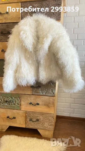 Палто естествен косъм Лама*LAMA*Mongolian Fur/ Croped Mongolian Fur Coat, снимка 10 - Палта, манта - 53634417
