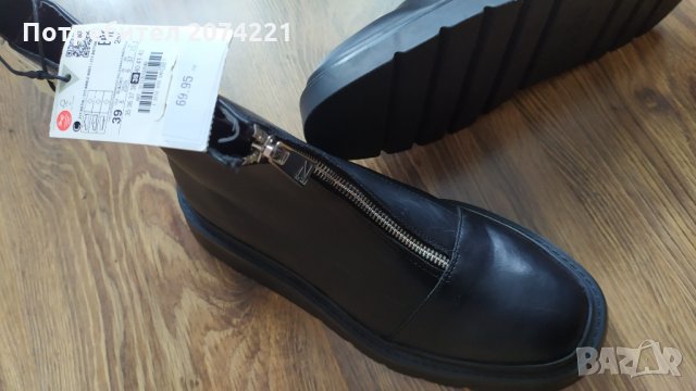 Равни боти с цип- изкуствена кожа, снимка 4 - Дамски боти - 35822426