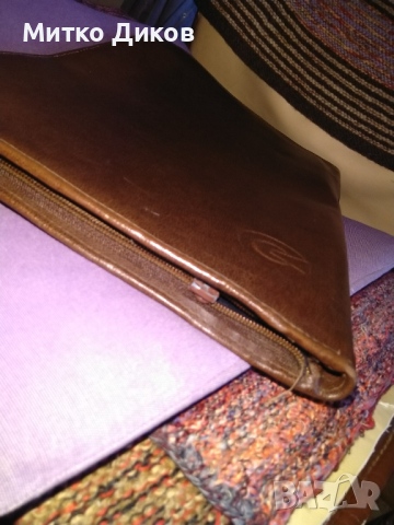 Кожена папка чанта за документи 37х27см от соца, снимка 4 - Други - 36354877