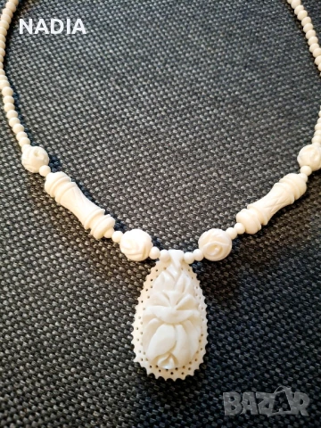 Колие от слонова кост, снимка 2 - Колиета, медальони, синджири - 51302006