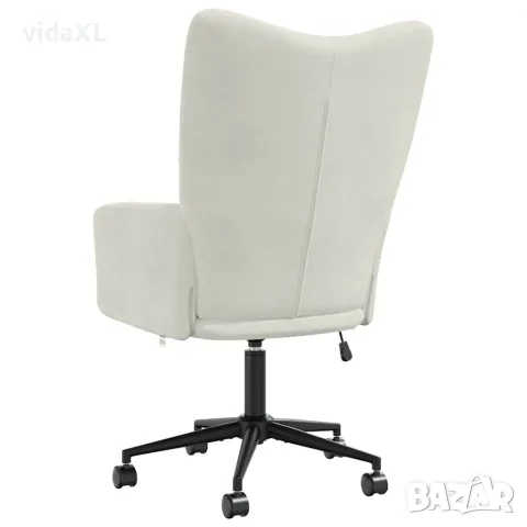 vidaXL Релакс стол, кремавобял, кадифе, снимка 5 - Дивани и мека мебел - 56146883
