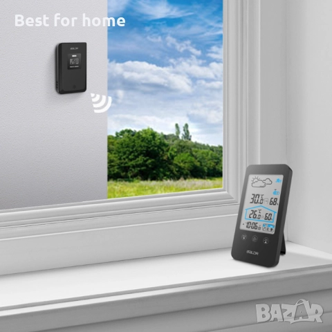 Метеорологична станция за вътрешна и външна употреба, прогноза за времето, функция за фаза на луната, снимка 3 - Друга електроника - 52178468