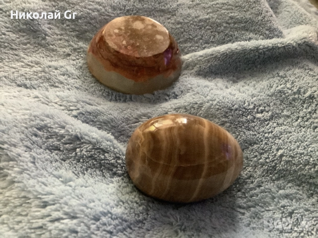 Комплект яйца  ябълка и поставки  камък    Флуоритова  топка останалото  е нефрит цена за 4 броя, снимка 7 - Други - 52210740