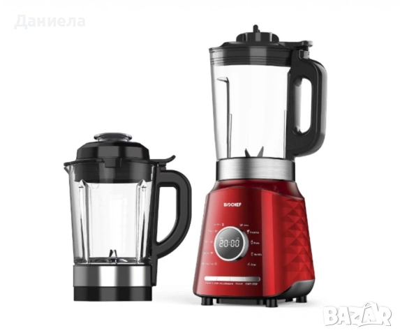 Вакуумен блендер и уред за приготвяне на супи Aurora - черен, червен, снимка 10 - Блендери - 50894254