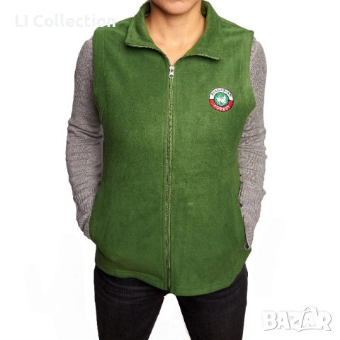 Дамски поларен елек - черен, зелен и червен, снимка 3 - Елеци - 51701184