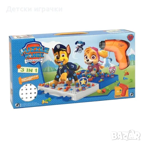 Мозайка Пес патрул 3в1 с винтоверт креативен комплект , снимка 2 - Образователни игри - 48513808