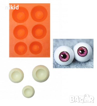 Основа за очи дупки 3 размера силиконов молд форма фондан гипс смола декор