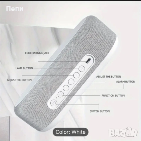 Лед часовник с безжично зареждане на телефона, снимка 3 - Друга електроника - 53584932