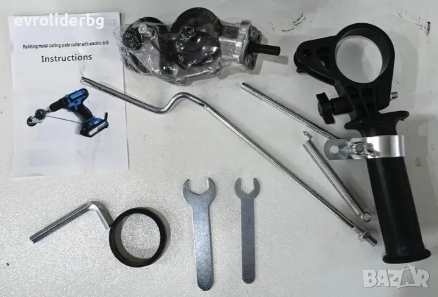 ШОК ЦЕНА!!! ПРИСТАВКА ЗА РЯЗАНЕ НА ЛАМАРИНА 2в1 ЗА ВИНТОВЕРТ И БОРМАШИНА., снимка 4 - Винтоверти - 49136186