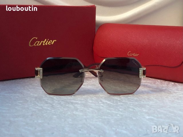 Cartier 2022 прозрачни дамски слънчеви очила Осмоъгълник с камъни, снимка 1