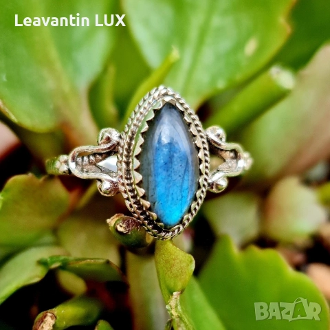 Сребърен пръстен с Лабрадорит , снимка 5 - Пръстени - 51611258