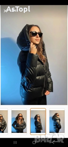 Топло, зимно кожено яке, снимка 2 - Якета - 53105747