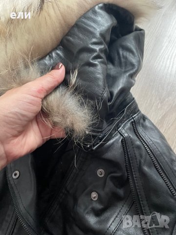 Яке естествена кожа и яка от лисица, снимка 2 - Якета - 39392035
