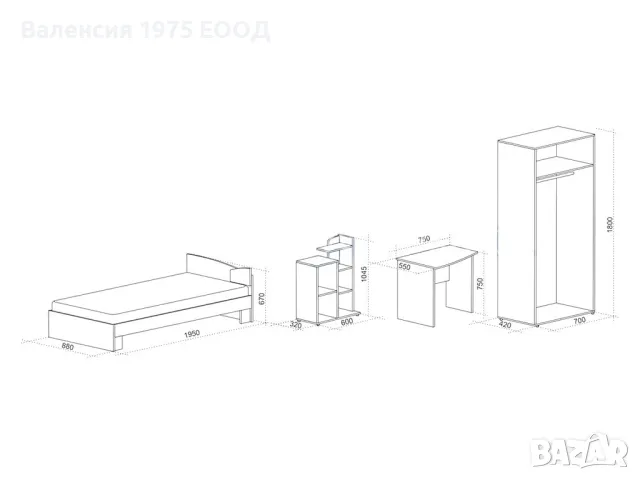 Детско обзавеждане Алиса, снимка 2 - Мебели за детската стая - 29588517
