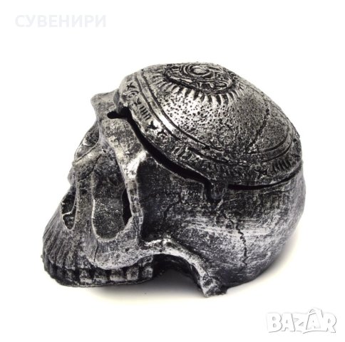 Декоративен пепелник във формата на череп с капак., снимка 2 - Други - 41971186