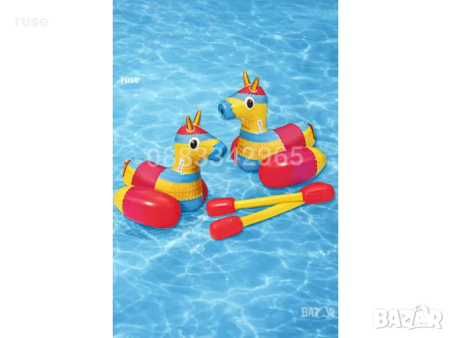 НОВИ! Надуваеми понита с 2 големи бухалки Jousting game