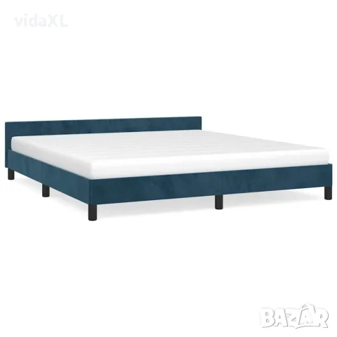 vidaXL Рамка за легло без матрак, тъмносиня, 160x200 см, кадифе