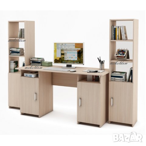 Бюро 143см. с 2 врати и 2 етажерки с плавни врати(код-0915), снимка 4 - Бюра - 41079732