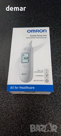 OMRON Gentle Temp 533, Инфрачервен цифров термометър за ухо, бял